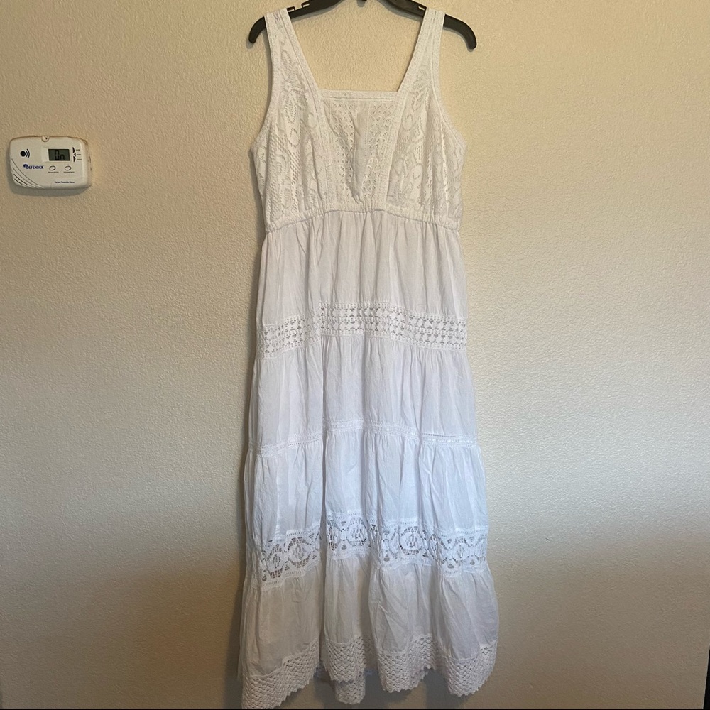 J. Glee white embroidered eyelet maxi dress, xl